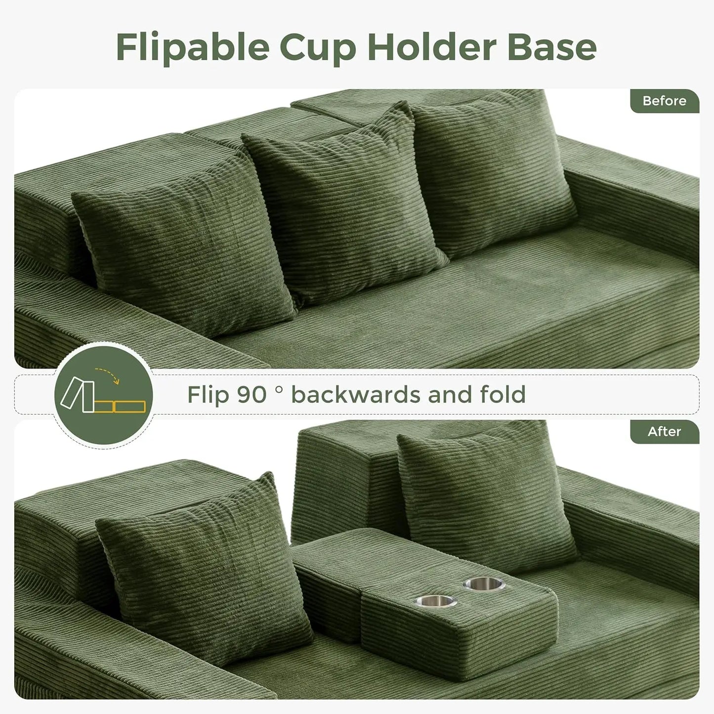 HUANZHUANG Convertible Sofa Bed 4 In 1 Modern Foldable Sofa