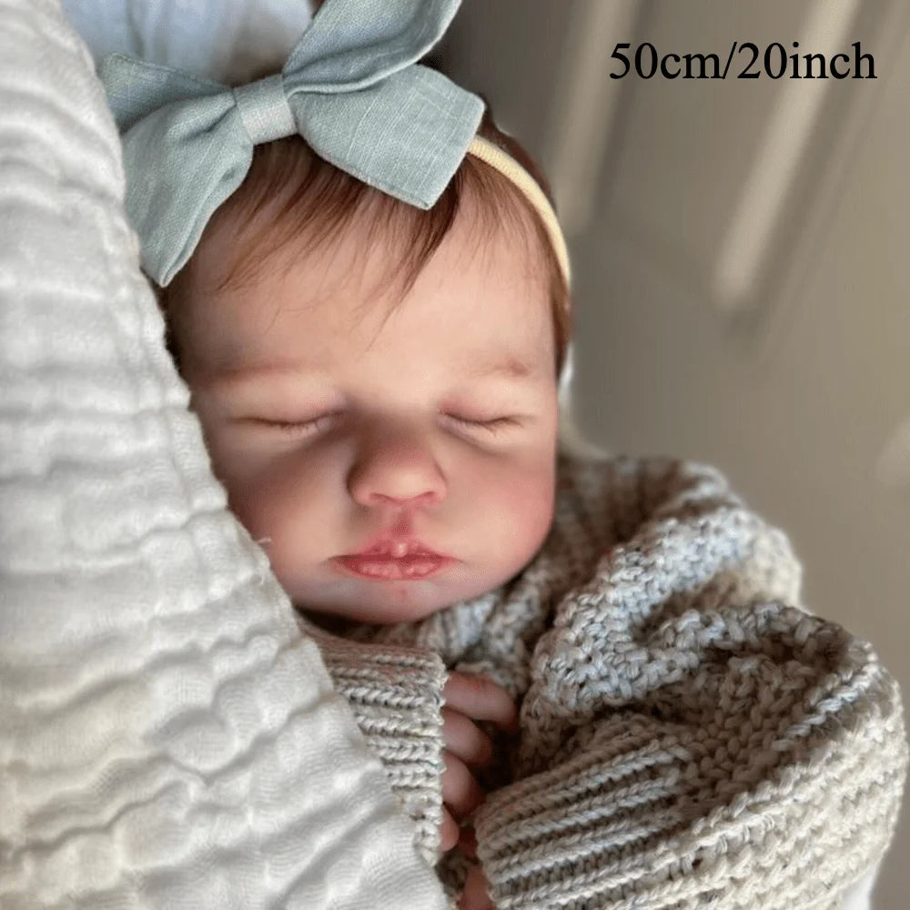 BZDOLL Reborn Doll With 3D Skin And Veins Asleep Newborn Vinyl Limbs