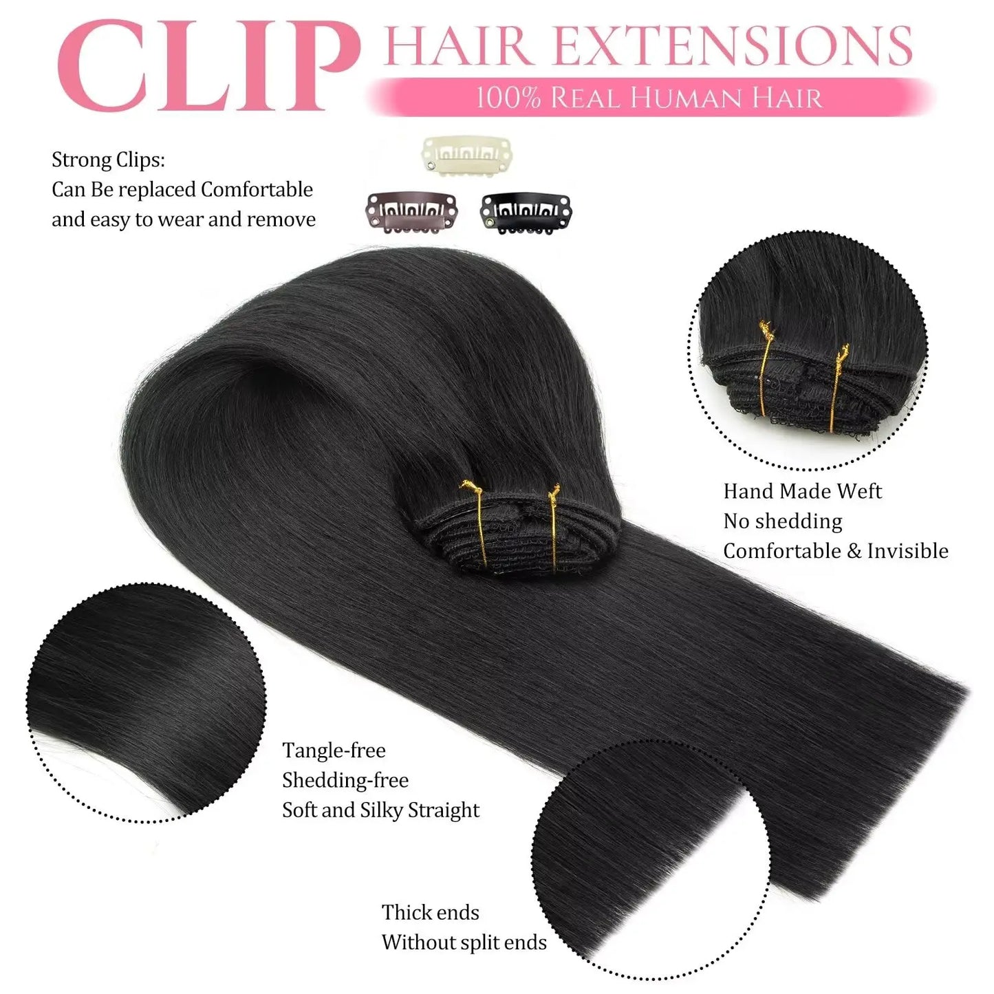 Angelove Hair Real Human Hair Clip In Extensions Remy Brazilian