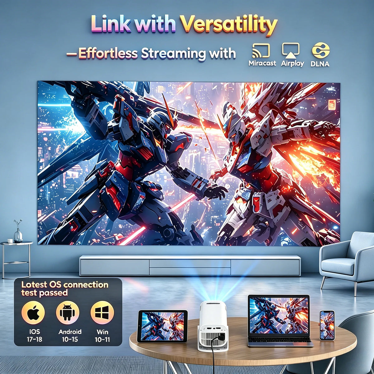 XGODY Portable 4K Projector 12000 Lumens WiFi Bluetooth Android 11