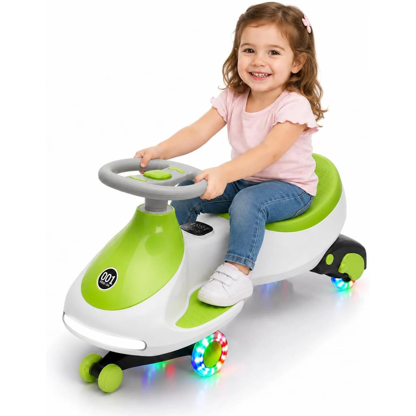 HiMISS 12V Electric Wiggle Car For Kids 2 In 1 Ride On Toy