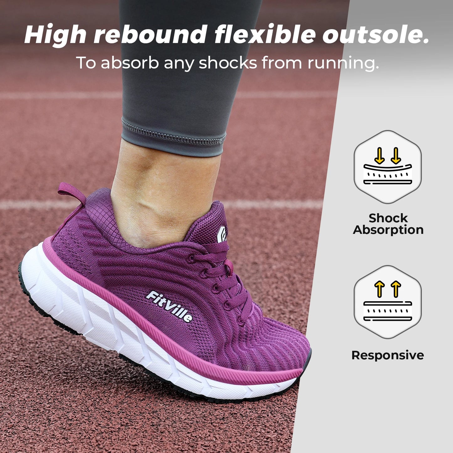 Fittington Women's Wide Toe Walking Jogging Sneakers Arch Support