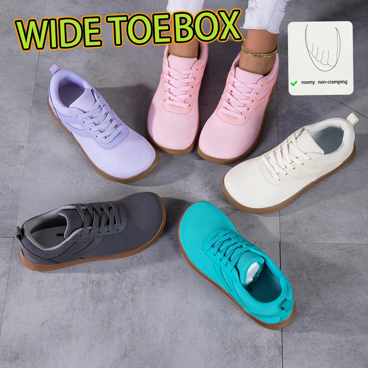 Women Lightweight Air Mesh Sneakers Slip Resistant Walking Training Shoes