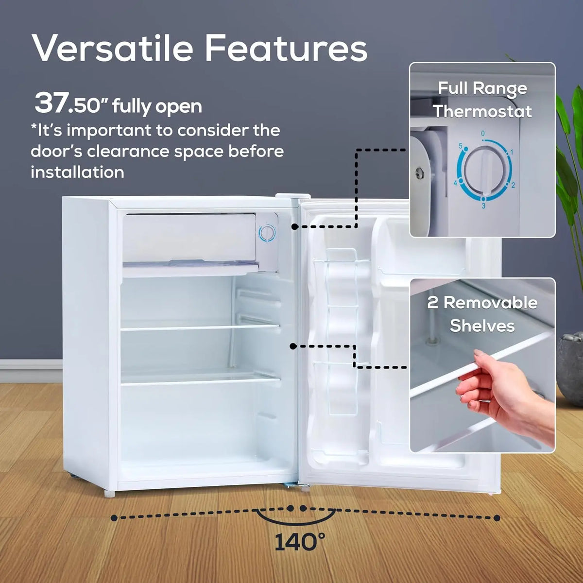XMSJ Mini Refrigerator With Freezer And Glass Shelves For Home