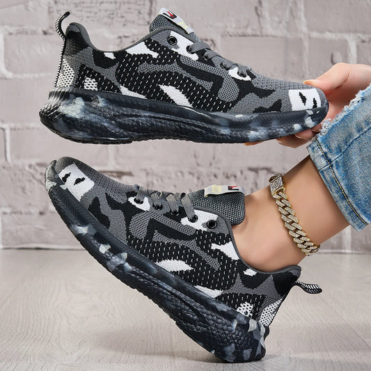 Women Breathable Mesh Sneakers Lightweight Flexible Lace Up Walking Shoes