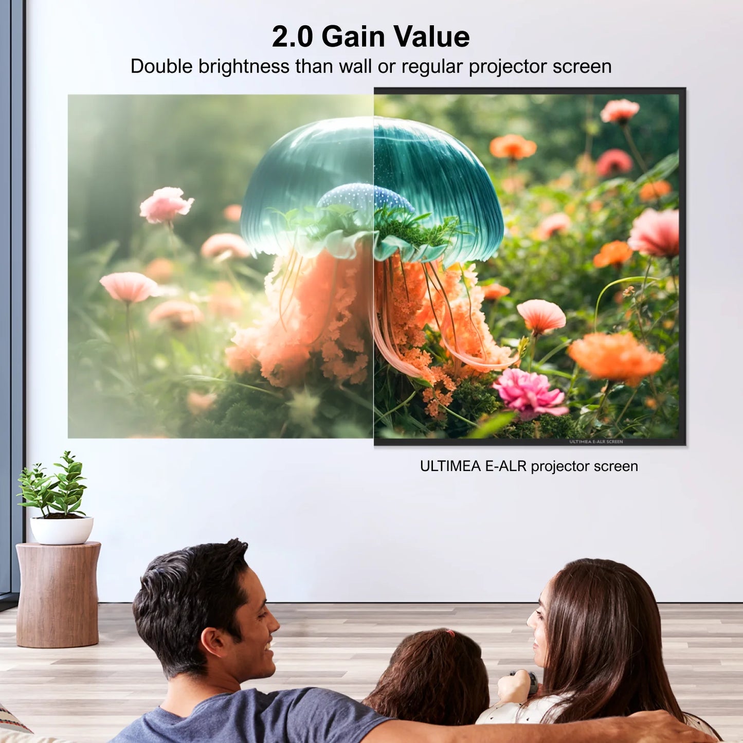 ULTIMEA EALR Projector Screen 2.0 Gain For Outdoor Theater