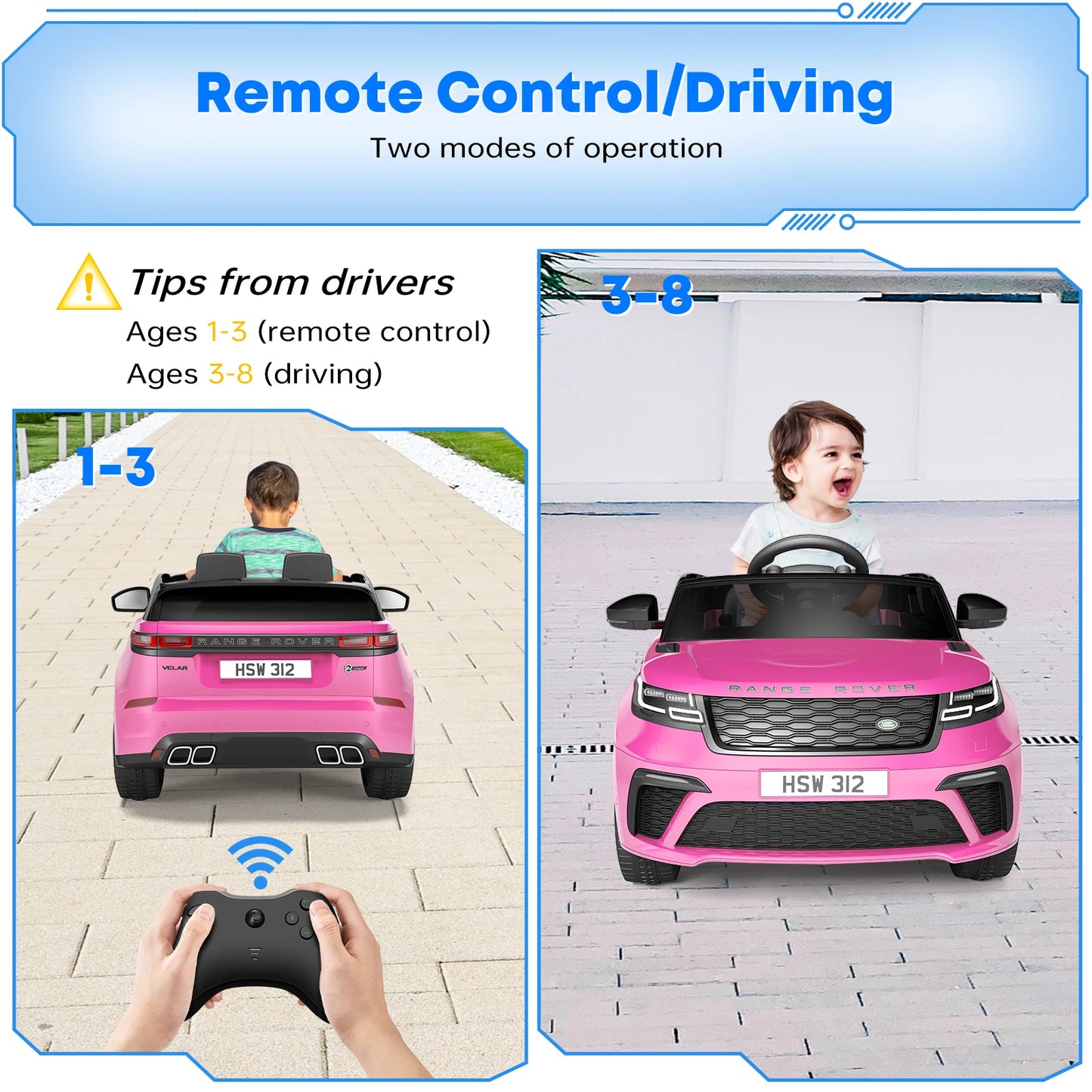 HobbyLane Ride On Car For Kids 12V With Parent Remote