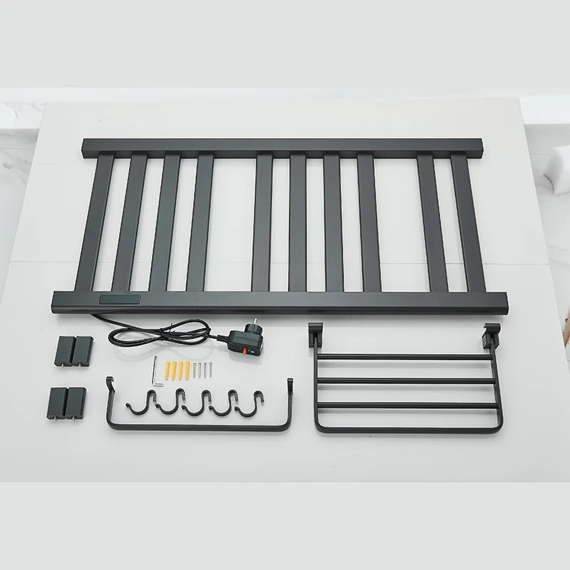 Bathroom Electric Towel Rack Thermostatic Heating With Digital Display Aluminum