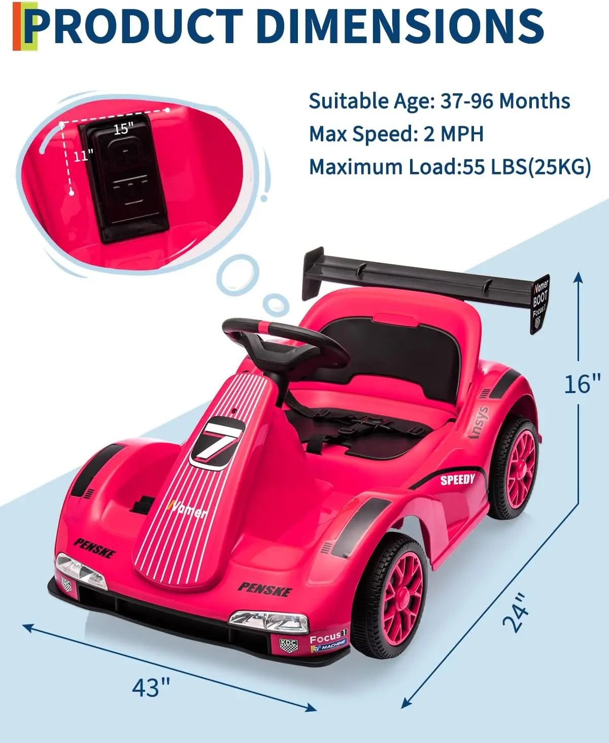 HiMISS Kids Kart Electric Ride On Drift With Dual Motors