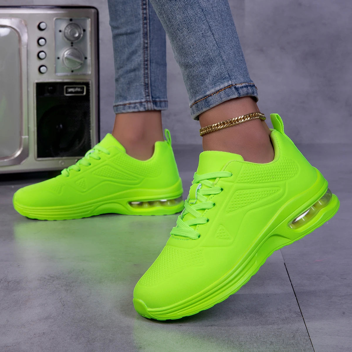 Women Air Cushion Breathable Lightweight Running Walking Sneakers Non Slip