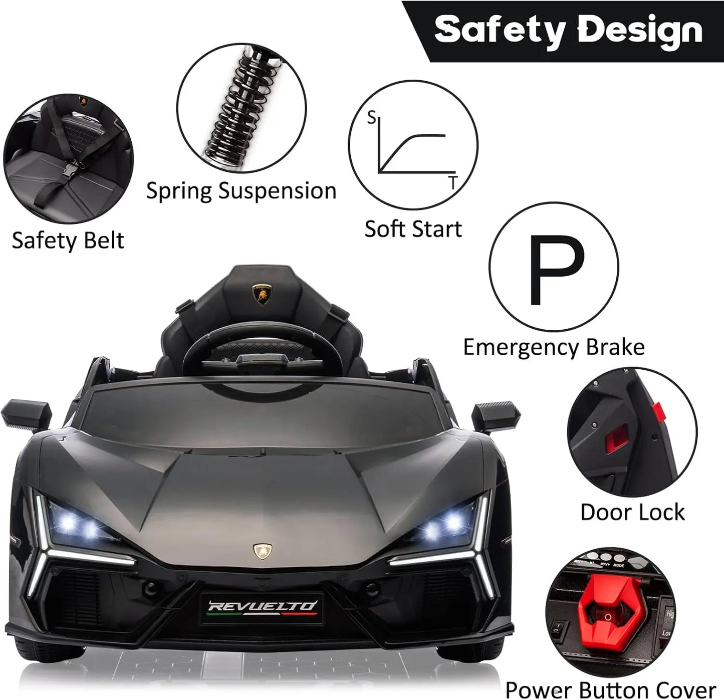 HiMISS Ride On Car Toy For Kids Electric Vehicle Bluetooth