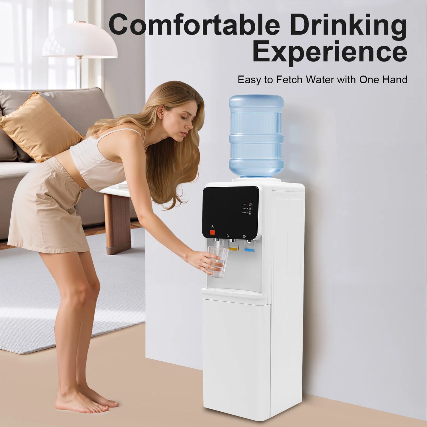 Hot And Cold Water Dispenser 500W Heating 75W Cooling