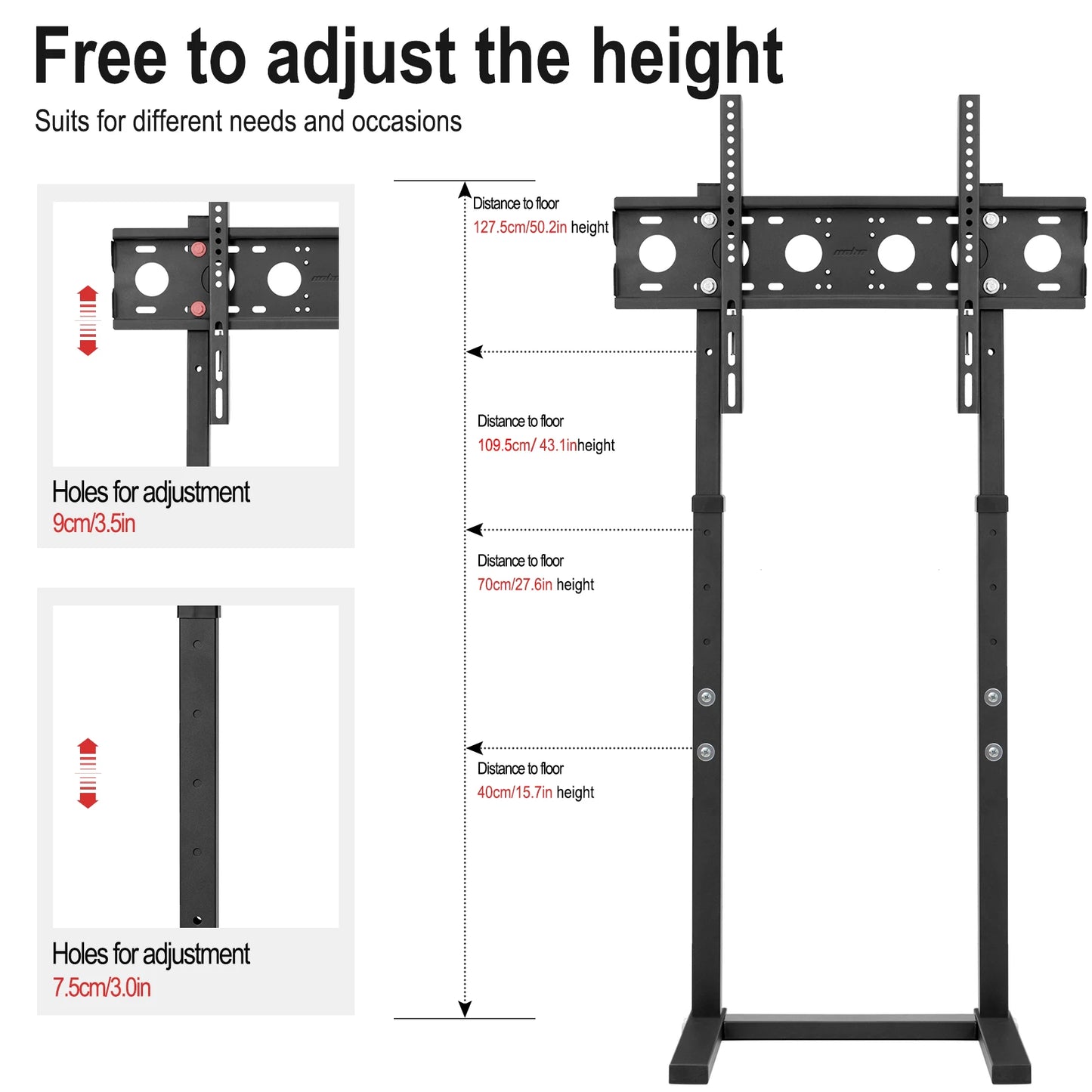 Unho Adjustable Floor TV Stand Mount For Flat Panel Screens