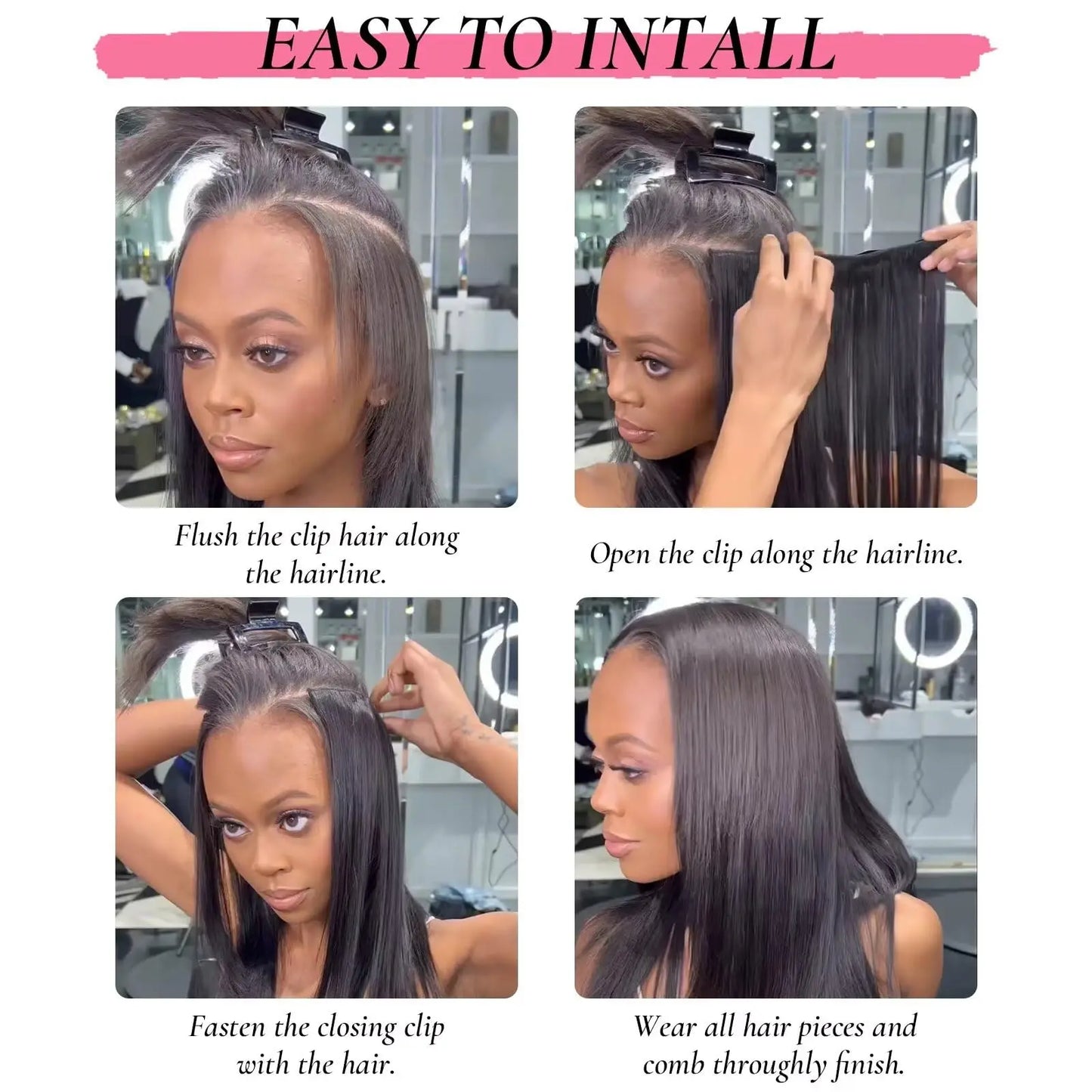 Angelove Hair Real Human Hair Clip In Extensions Remy Brazilian