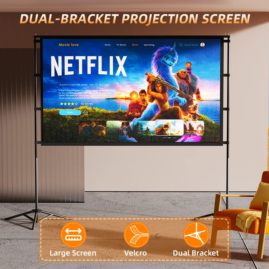 XBJ Portable Outdoor Projector Screen With Stand And Tripod