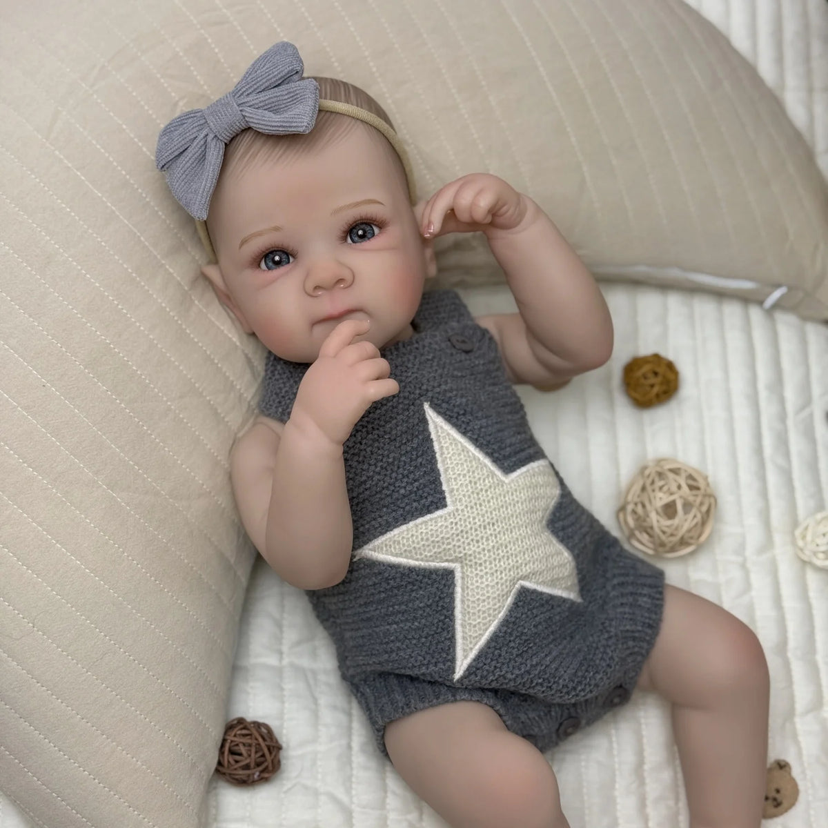 BZDOLL Full Vinyl Reborn Baby Doll Lifelike Handmade