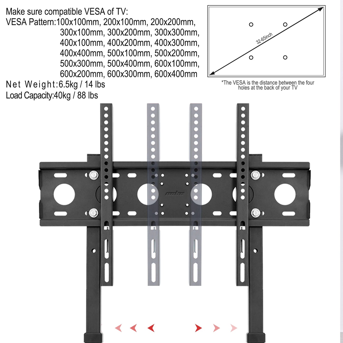 Unho Adjustable Floor TV Stand Mount For Flat Panel Screens