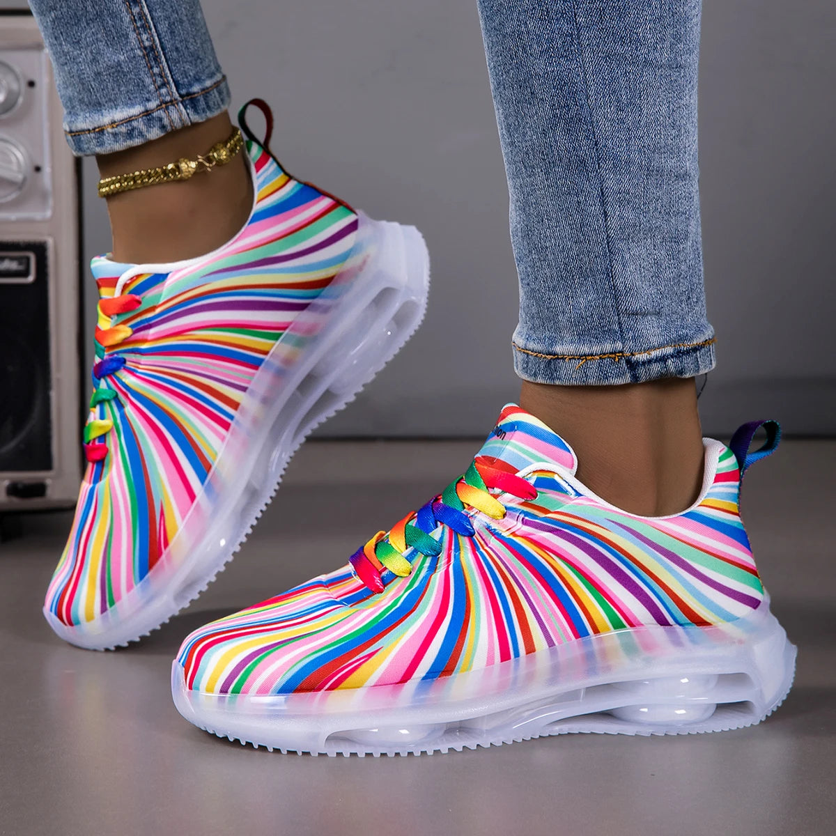 Women Air Cushion Sneakers Lightweight Shock Absorb Casual Sports Footwear
