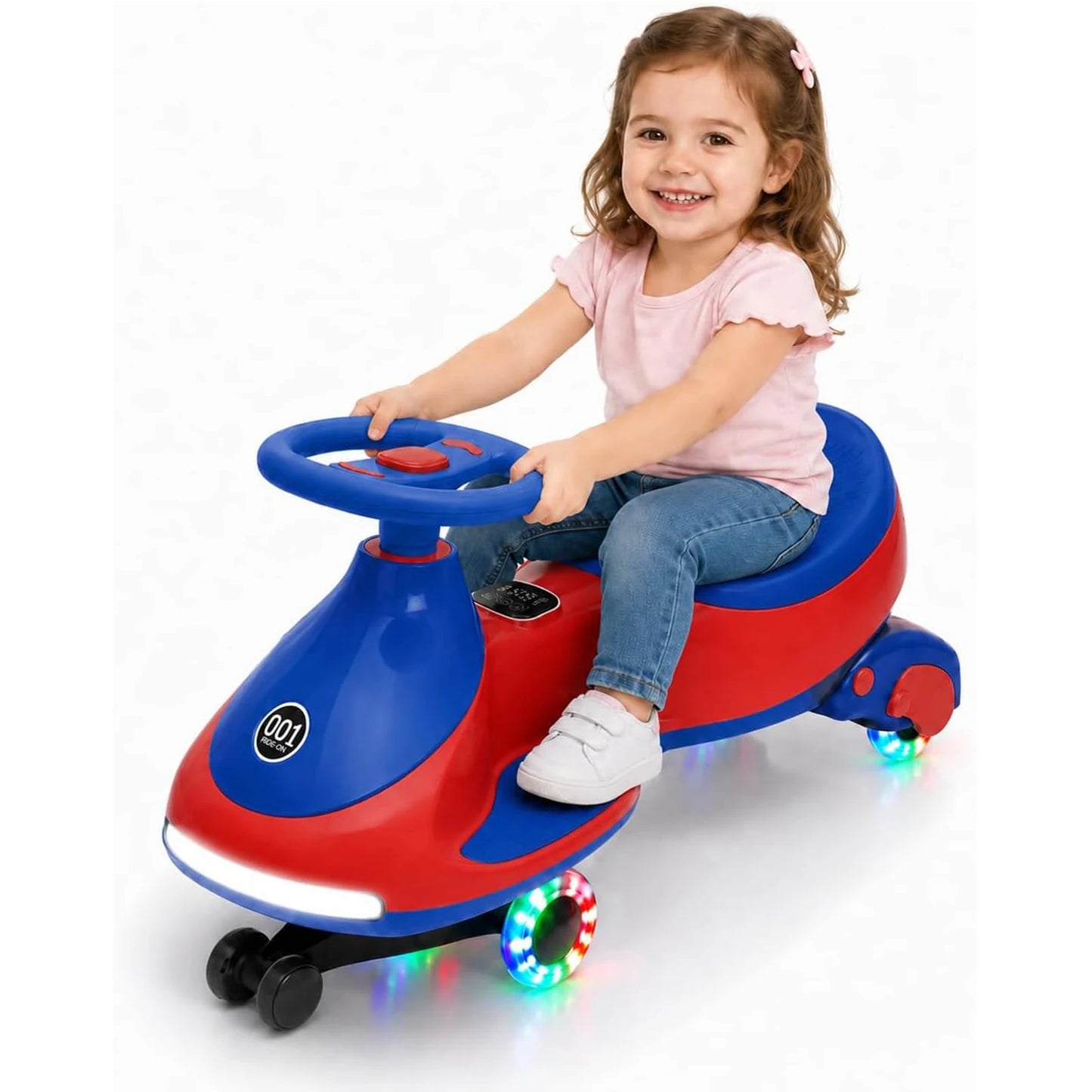 HiMISS 12V Electric Wiggle Car For Kids 2 In 1 Ride On Toy
