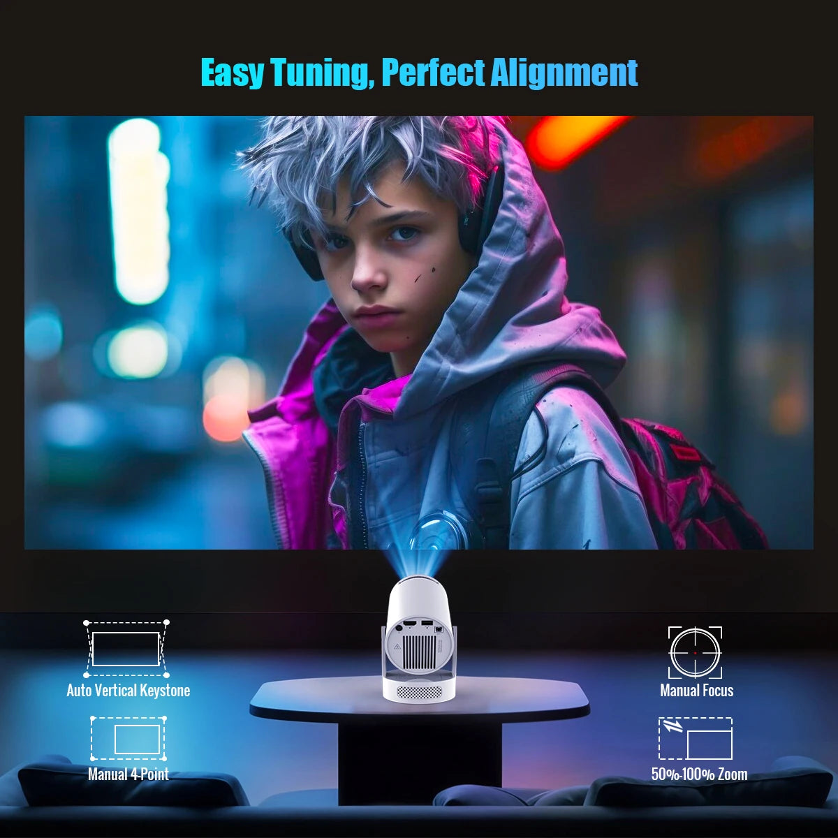 Magcubic HY300 Pro Projector 8000 ANSI Lumens Android 14 WiFi