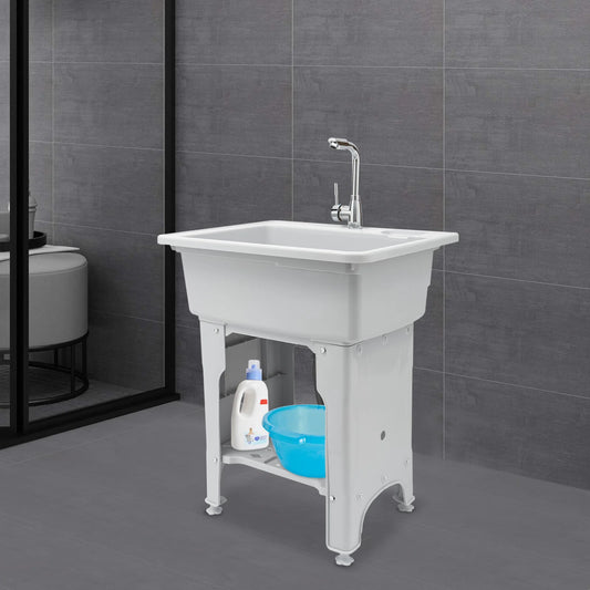Multifunctional Laundry Sink With Faucet And Washboard