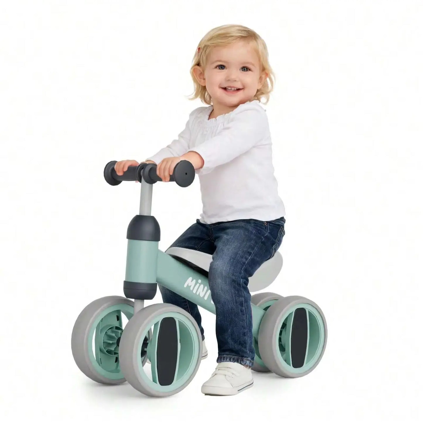 Toddler Balance Bike 4Wheel NoPedal Ride On Toy For Kids