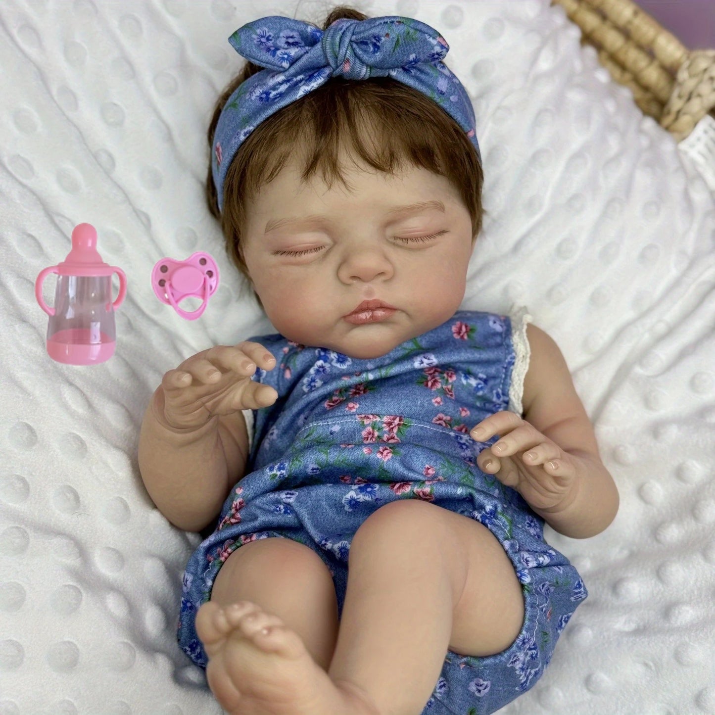 BZDOLL Reborn Doll With Vinyl Limbs Cloth Body Bedtime Toy
