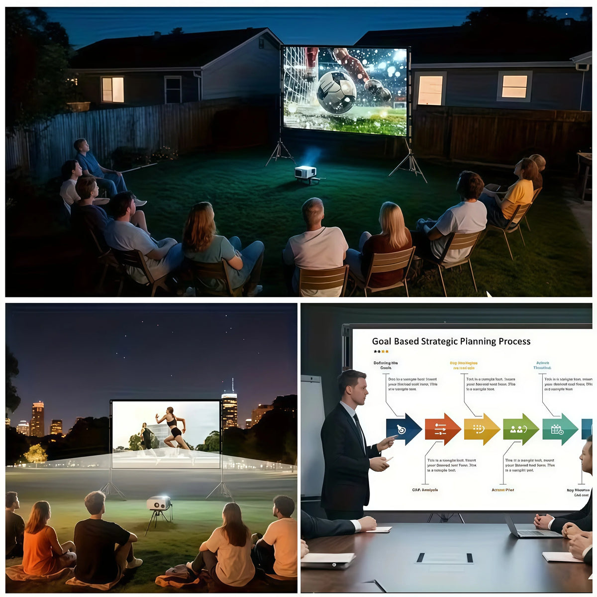 XBJ Portable Outdoor Projector Screen With Stand And Tripod