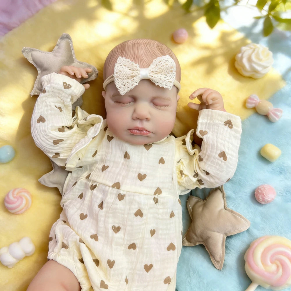 BZDOLL LouLou Asleep Doll Full Vinyl Body 3D Skin Realistic Toy Gift