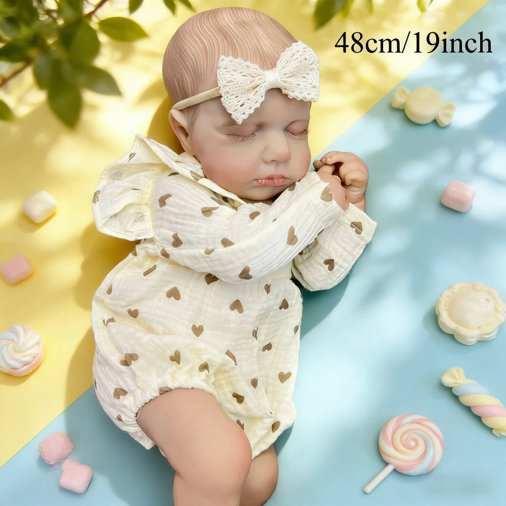 BZDOLL LouLou Asleep Doll Full Vinyl Body 3D Skin Realistic Toy Gift