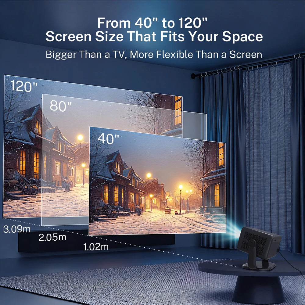 LynCast Smart Projector 4K Android 14 Bluetooth WiFi6 Portable Home Theater