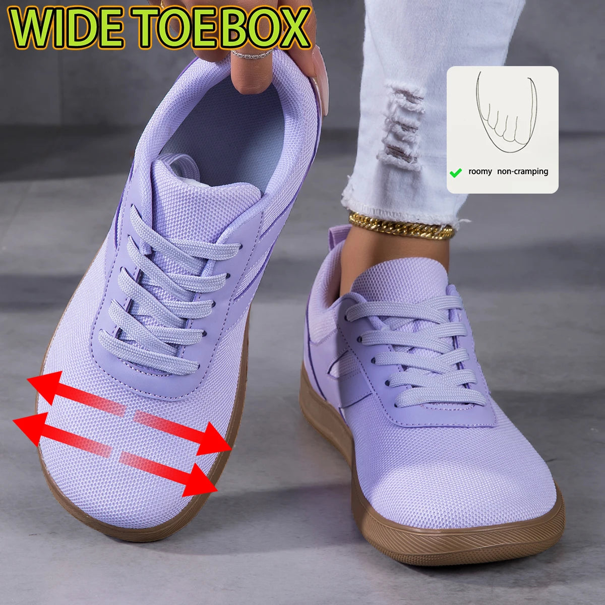 Women Lightweight Air Mesh Sneakers Slip Resistant Walking Training Shoes