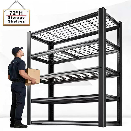 Nnovaroom Adjustable Metal Double Layer Column Shelving Rack
