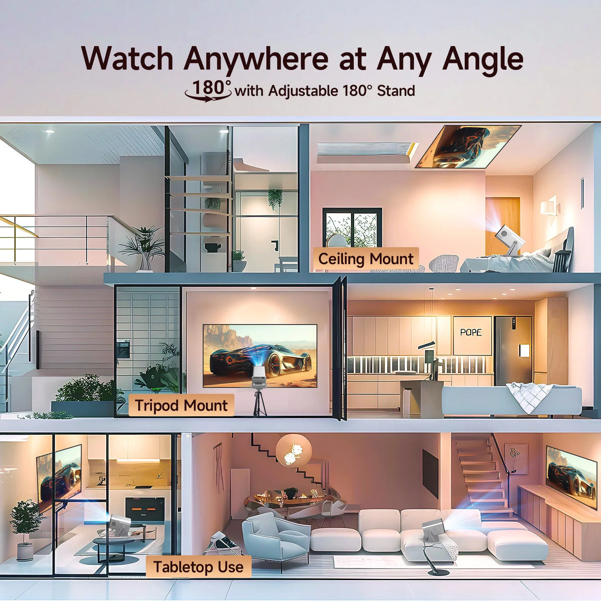 Magcubic 8K Support Projector With Android 14 And WiFi6