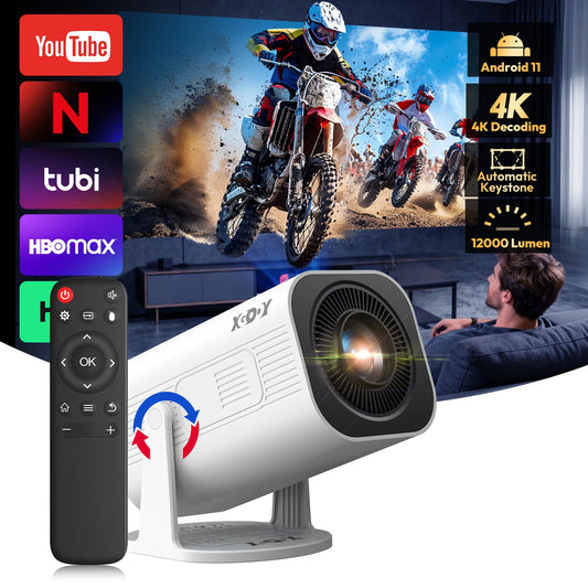 XGODY Portable 4K Projector 12000 Lumens WiFi Bluetooth Android 11