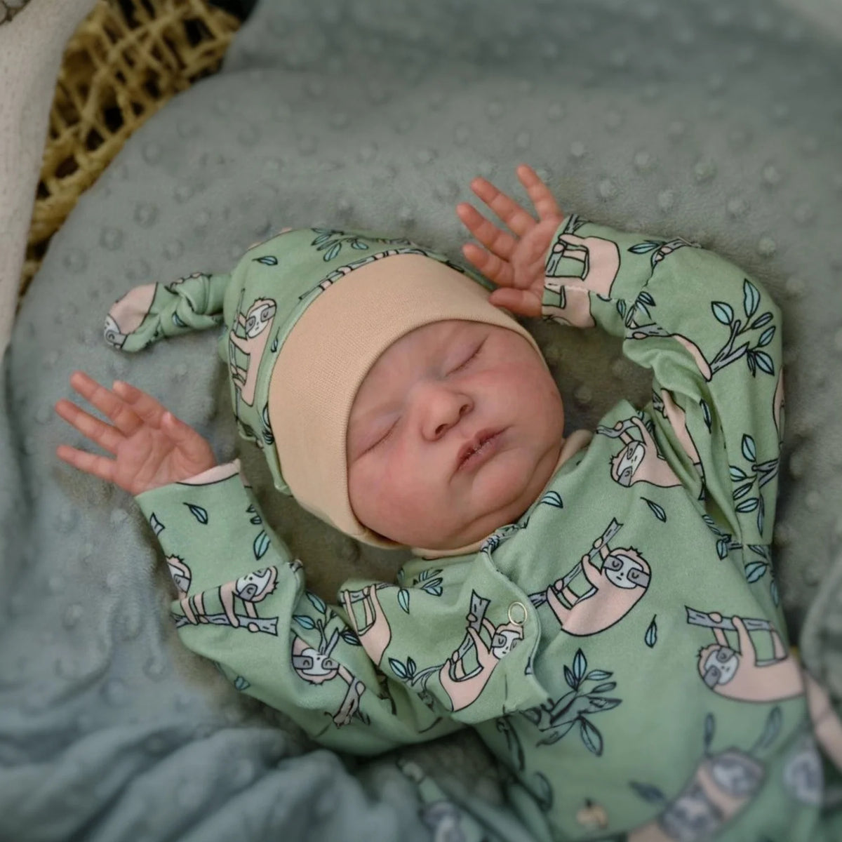 BZDOLL Asleep Reborn Doll With 3D Veined Skin And Cloth Body