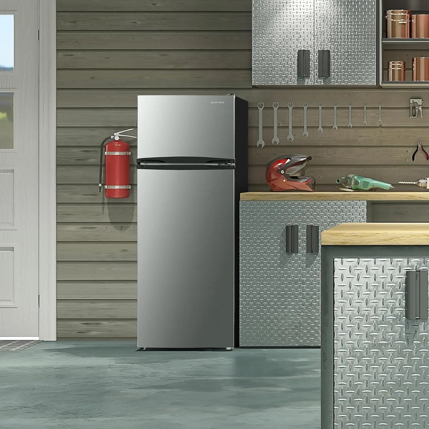 XMSJ Freestanding Fridge With Reversible Doors And Dual Zone