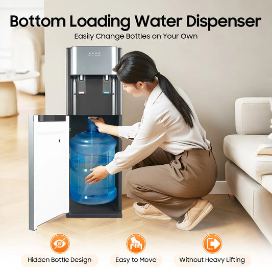Bymaocar Bottom Loading Freestanding Water Dispenser With Hot And Cold