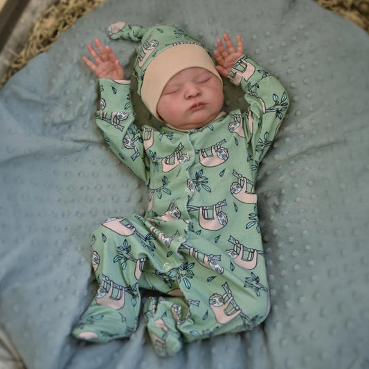 BZDOLL Asleep Reborn Doll With 3D Veined Skin And Cloth Body