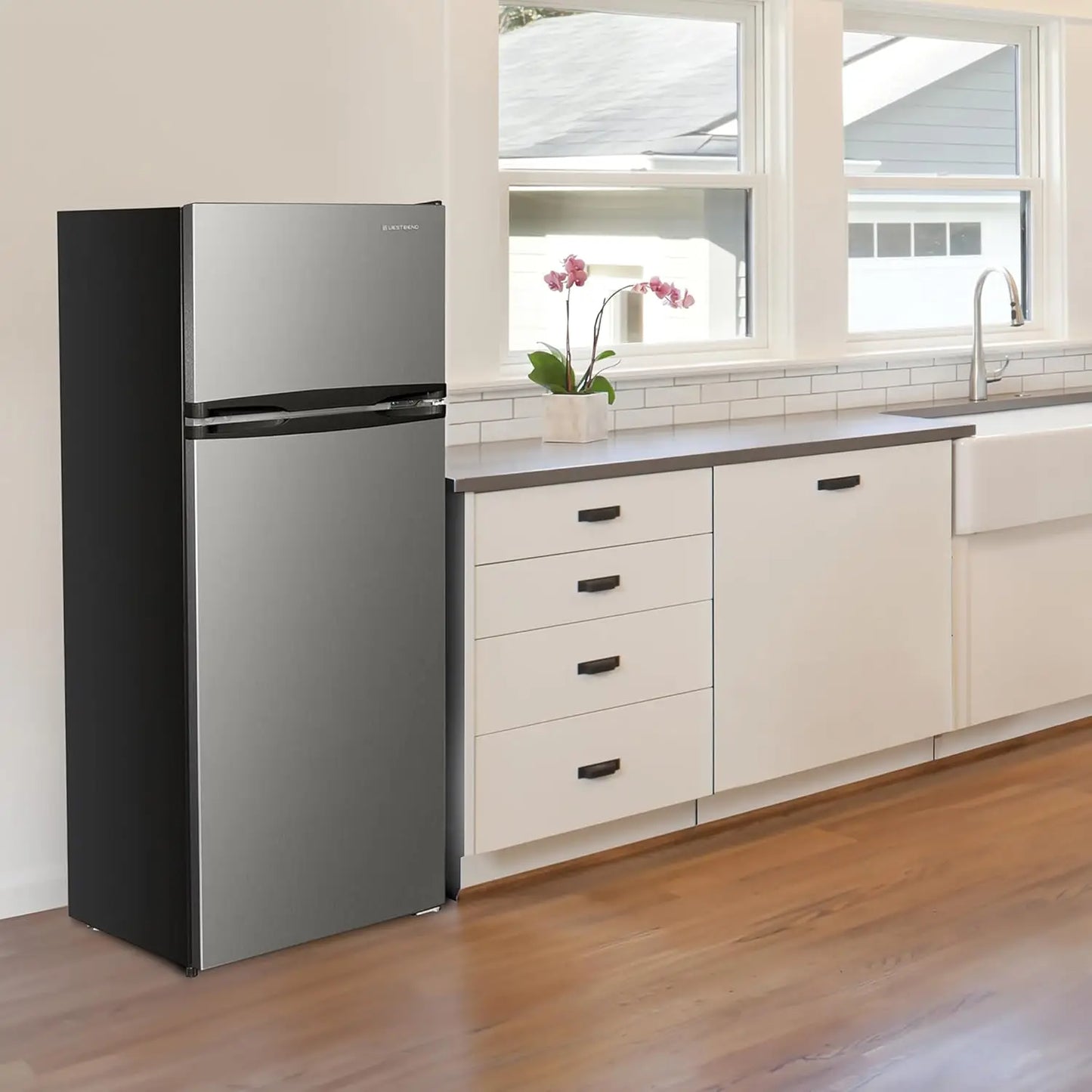 XMSJ Freestanding Fridge With Reversible Doors And Dual Zone