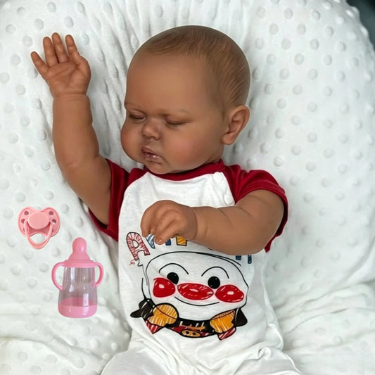 BZDOLL Sleeping Reborn Doll Vinyl Limbs Cloth Body Collectible Gift