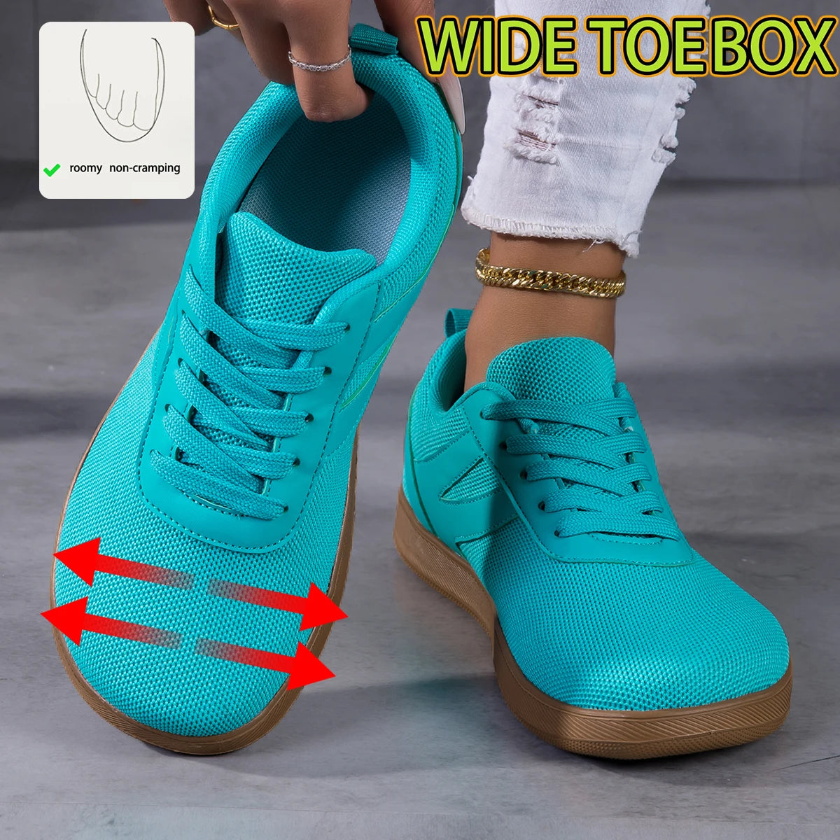 Women Lightweight Air Mesh Sneakers Slip Resistant Walking Training Shoes
