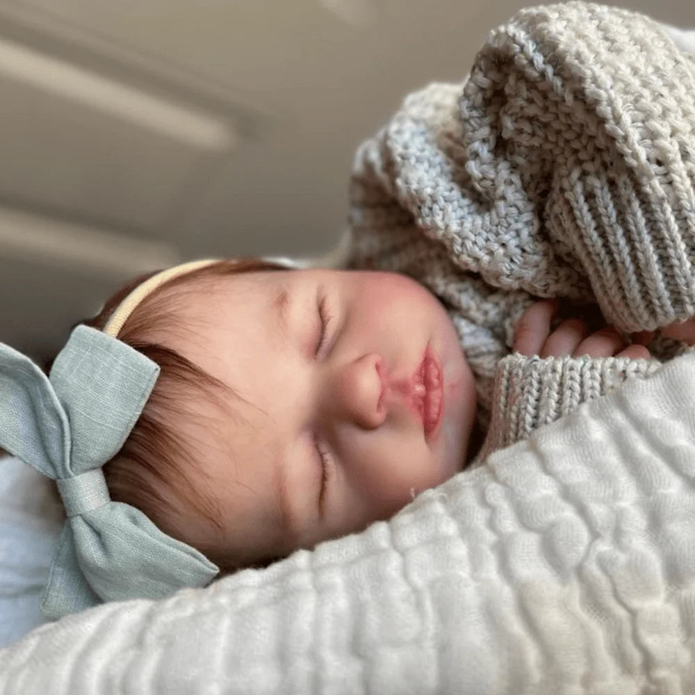 BZDOLL Reborn Doll With 3D Skin And Veins Asleep Newborn Vinyl Limbs