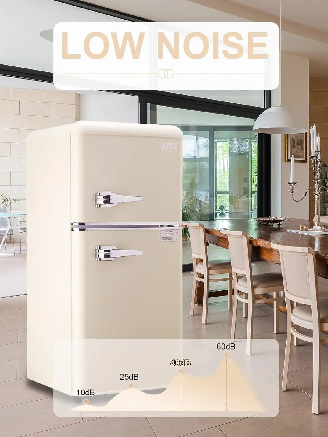 Krib Bling Compact Refrigerator Mini Fridge With Freezer Retro Design