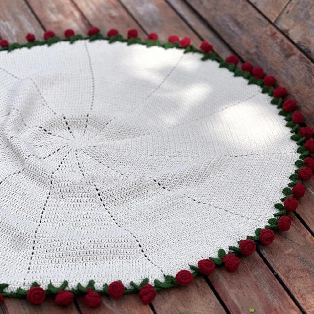 Flower Bouquet Knit Throw Blanket Soft Lightweight Home Decor