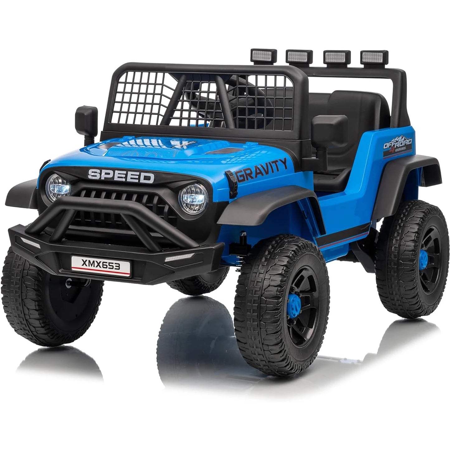 HiMISS 12V Kids Ride On Truck With Parent Remote Control 3 Speeds And LED Lights