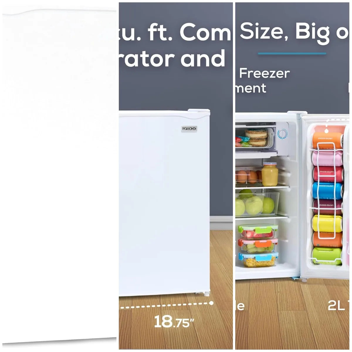 XMSJ Mini Refrigerator With Freezer And Glass Shelves For Home