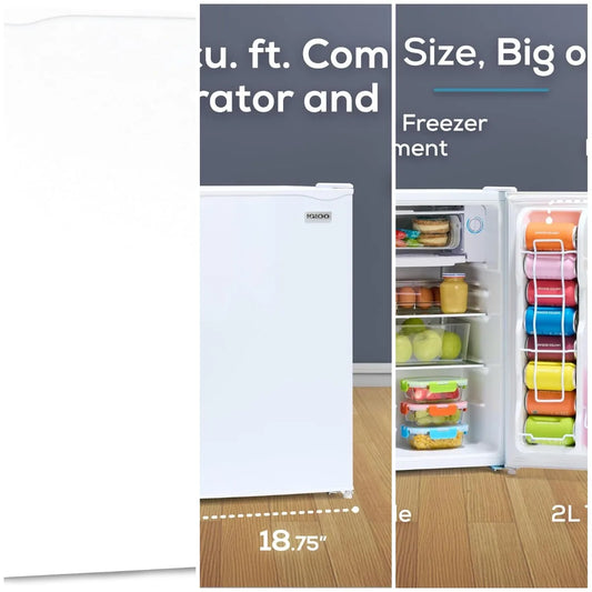 XMSJ Mini Refrigerator With Freezer And Glass Shelves For Home