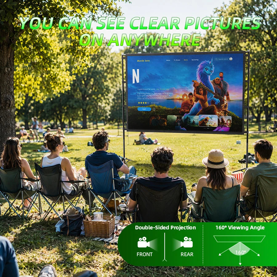 XBJ Portable Outdoor Projector Screen With Stand And Tripod