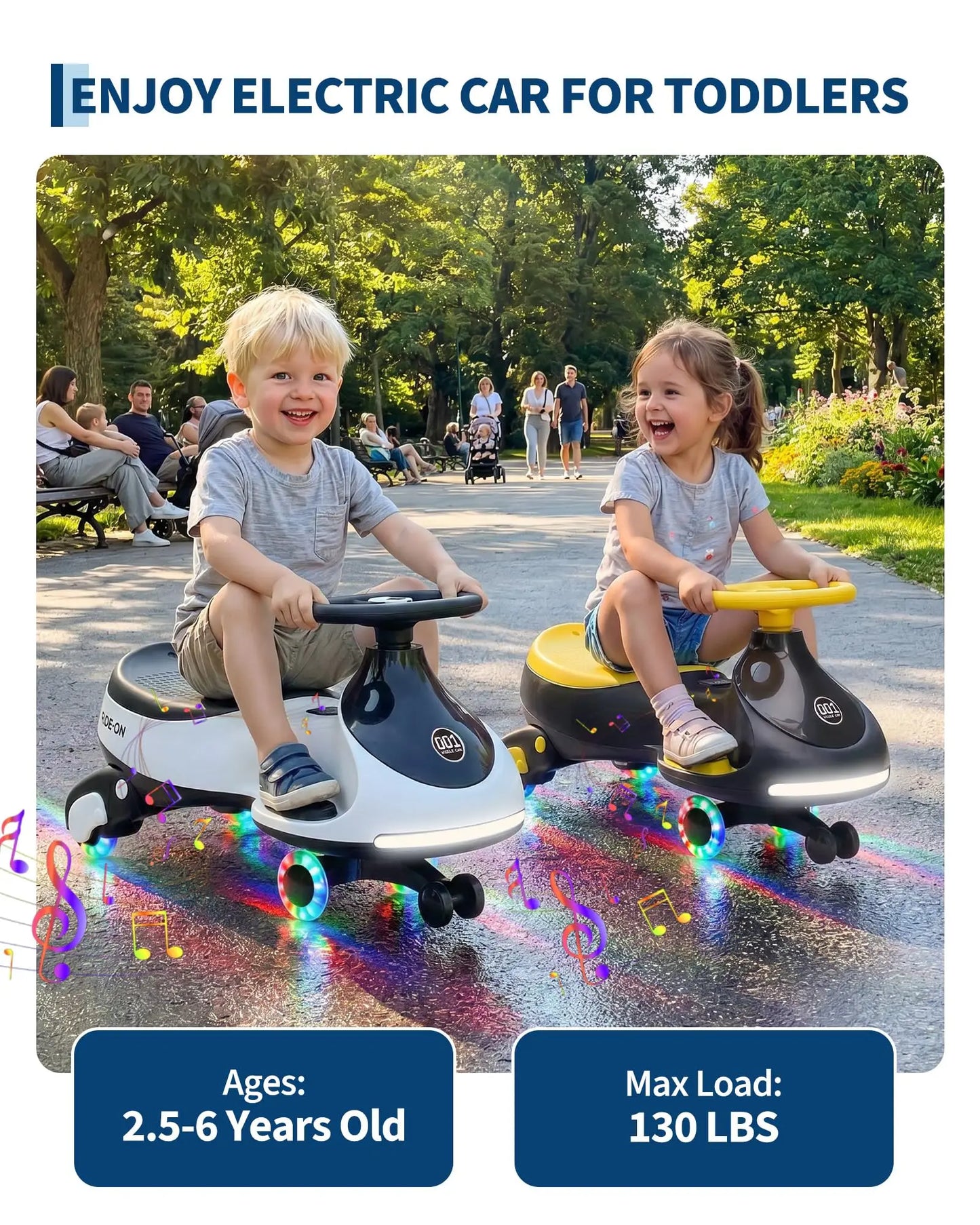 HiMISS 12V Electric Wiggle Car For Kids 2 In 1 Ride On Toy